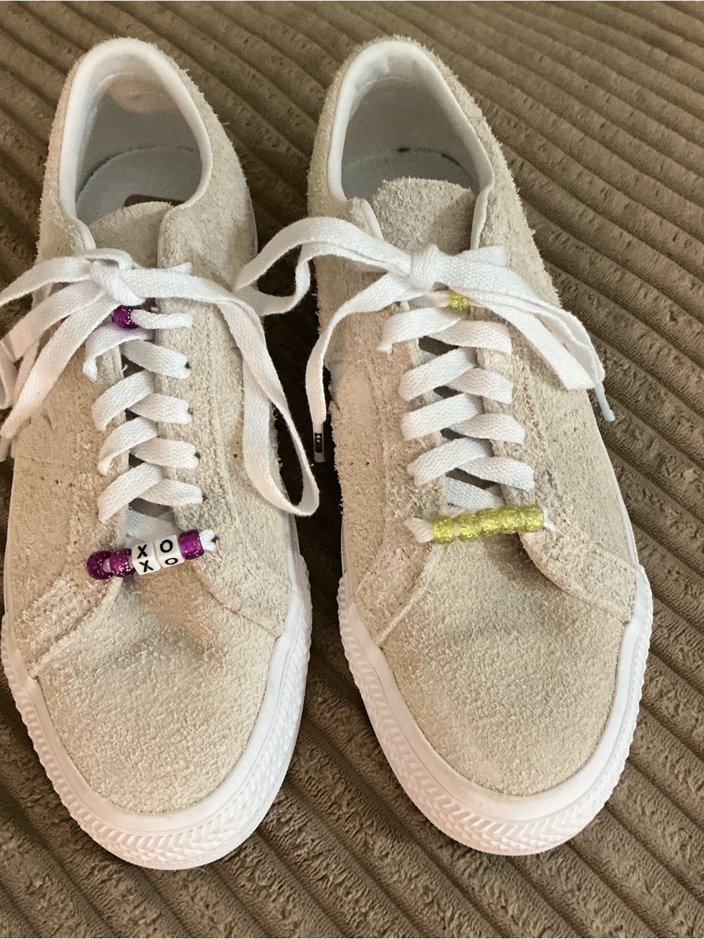 Converse Beige/Cream Suede Low-Top Sneakers with White Soles